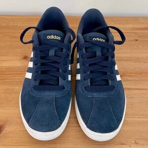 Adidas Neo Courtset Sneakers Suede Collegiate Navy Blue/White Shoes Size 8